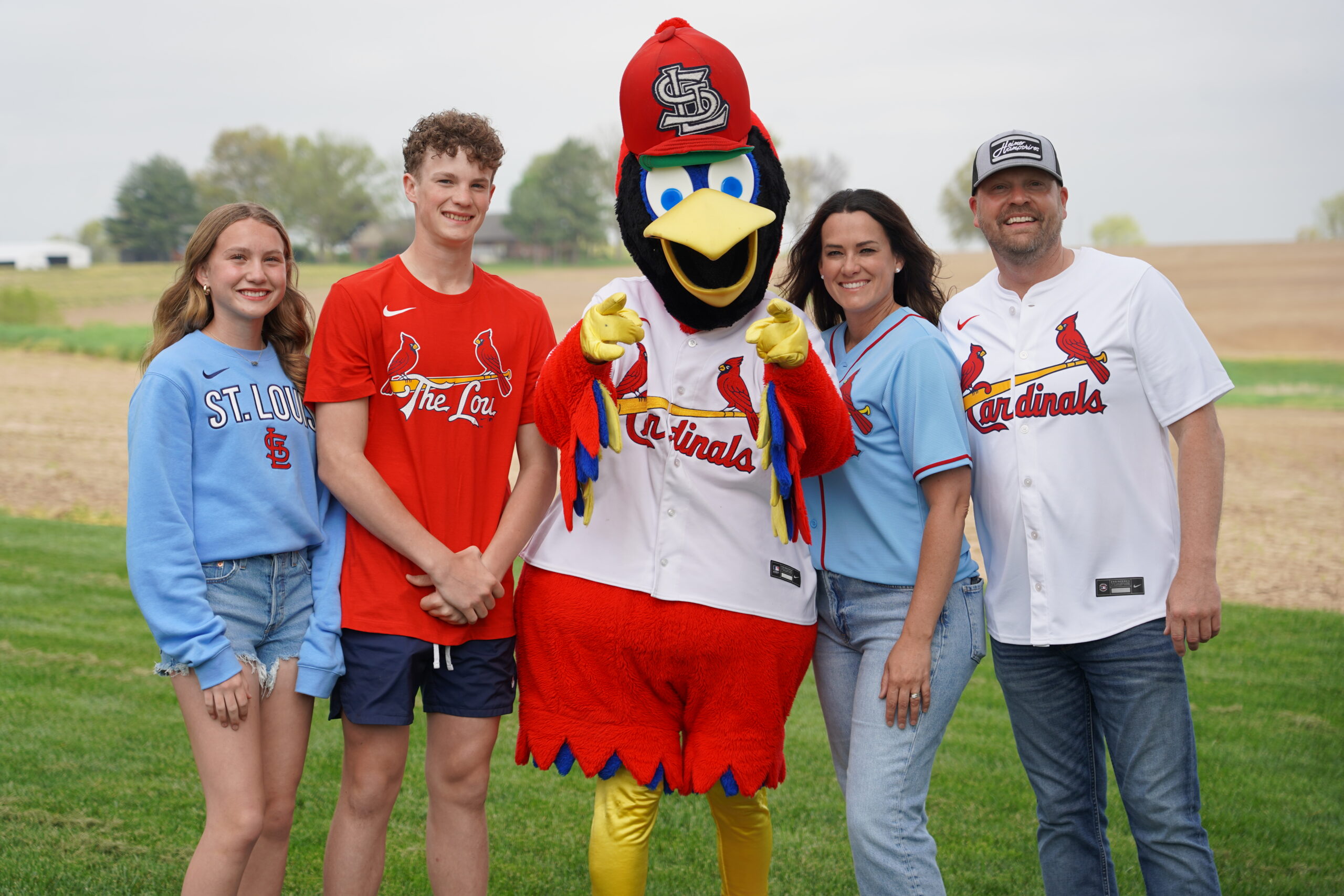 Fred Bird with the Heimer family Fred Bird with the Heimer family