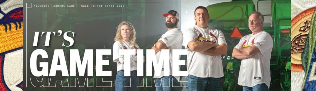 Its game time Missouri farmers care race to the plate banner 2026